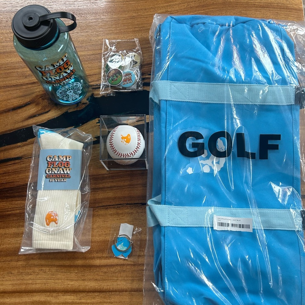Camp Flog Gnaw 2024 VIP Bundle Merch w/ Duffel
